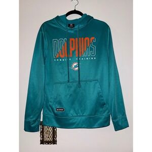 NFL Team Apparel Miami Dolphins Combine Training Hoodie Mens Small Aqua Teal